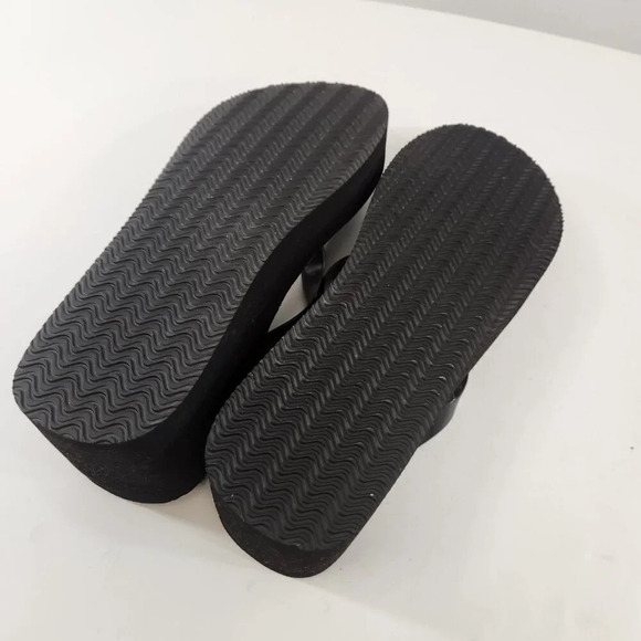 Betsey Johnson Platform Flip Flops Black Gingham Size 11 - Picture 7 of 8